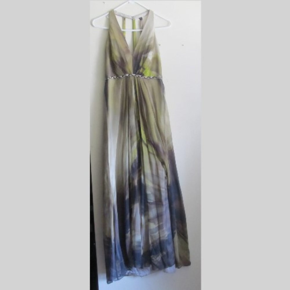 Grreen & Brown Long Formal Dress